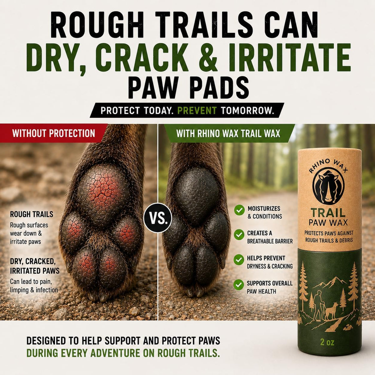 Dog Paw Protector for Hot Pavement, Asphalt, Streets & Sidewalks – Essentials for Dogs - Paw Trail Wax - image 2