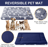 4 Pcs Dog Crate Pads Soft Warm - Rectangular 20 x 30 x 1.6 Inch / Star / Blue - image 3