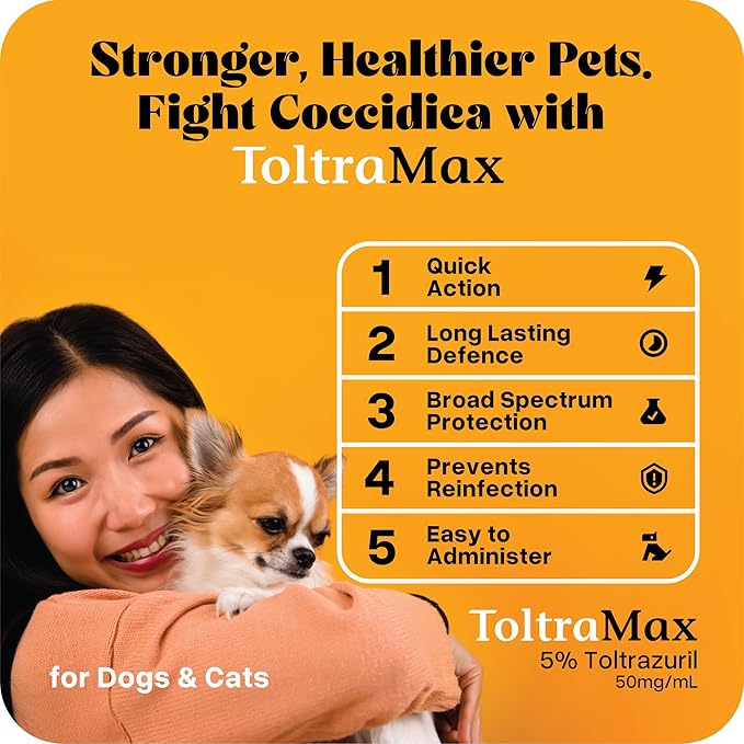 Toltrazuril 5.0% for Horses, Dogs, Cats, 240mL/8.1 Ounce, for Non-Food Chain Animals