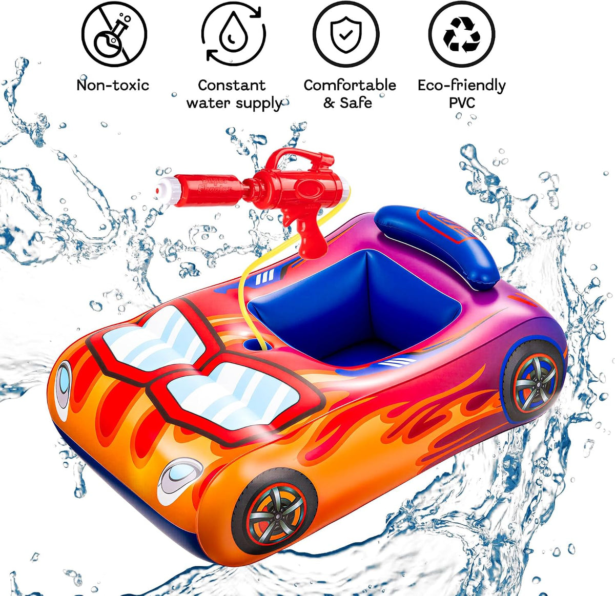 Difola kids pool float with water gun in a pink mermaid design - view 12