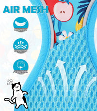 Cat Harness and Leash Set[MAX Safety 4th-Gen] Cute Escape Proof Vest - H603 Pro Azure Floral / Medium (13-18lb) - image 4