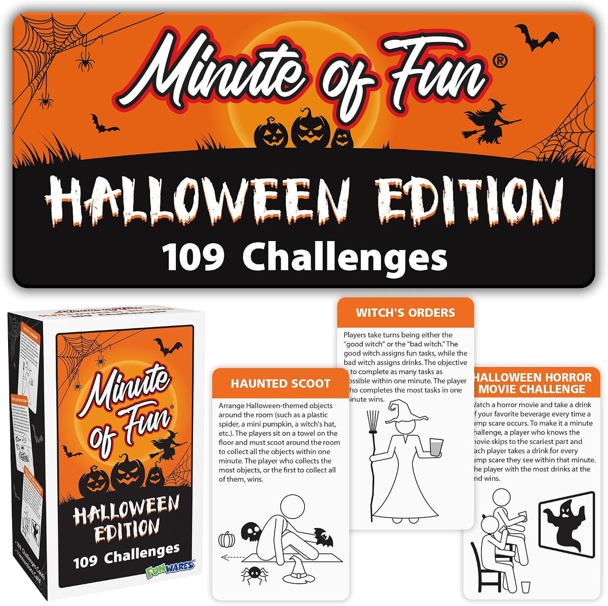 Funwares Minute of Fun Christmas Edition card game with 218 holiday challenges - view 3