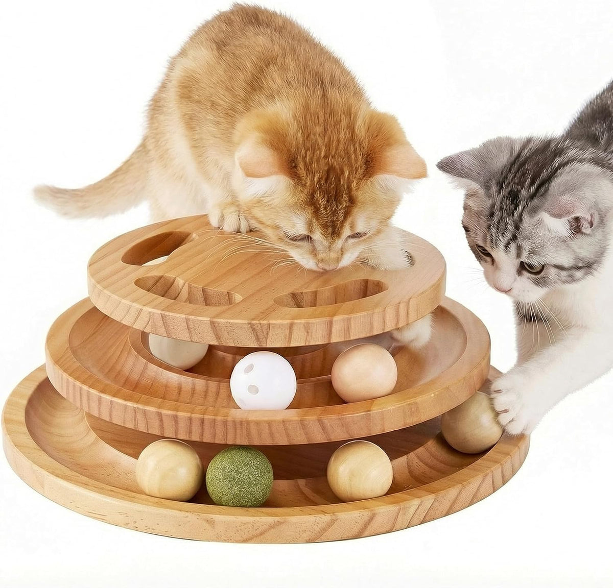 Cat Ball Track Toy with Puzzle Top - Extra Large Size