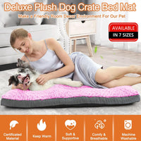 POCBLUE Deluxe Washable Dog Bed for Large Dogs Dog Crate Mat 35 Inch - 29.0"l X 19.0"w X 3.5"th / Pink - image 2