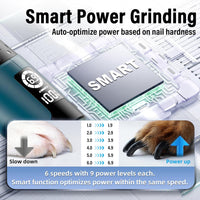 Casfuy Smart 6-Speed Dog Nail Grinder with LED Lights Safe - Dark Blue - image 3