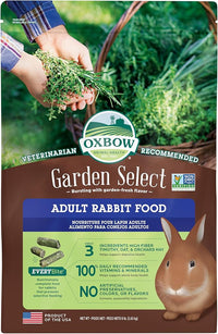 Oxbow Garden Select Rabbit Food, Adult, Made Timothy Hay for Rabbit, Bunny Food Pellets, Non-GMO, No Soy or Wheat, Small Animal Pet Products, Made in USA, High Fiber, 8 lb. Bag