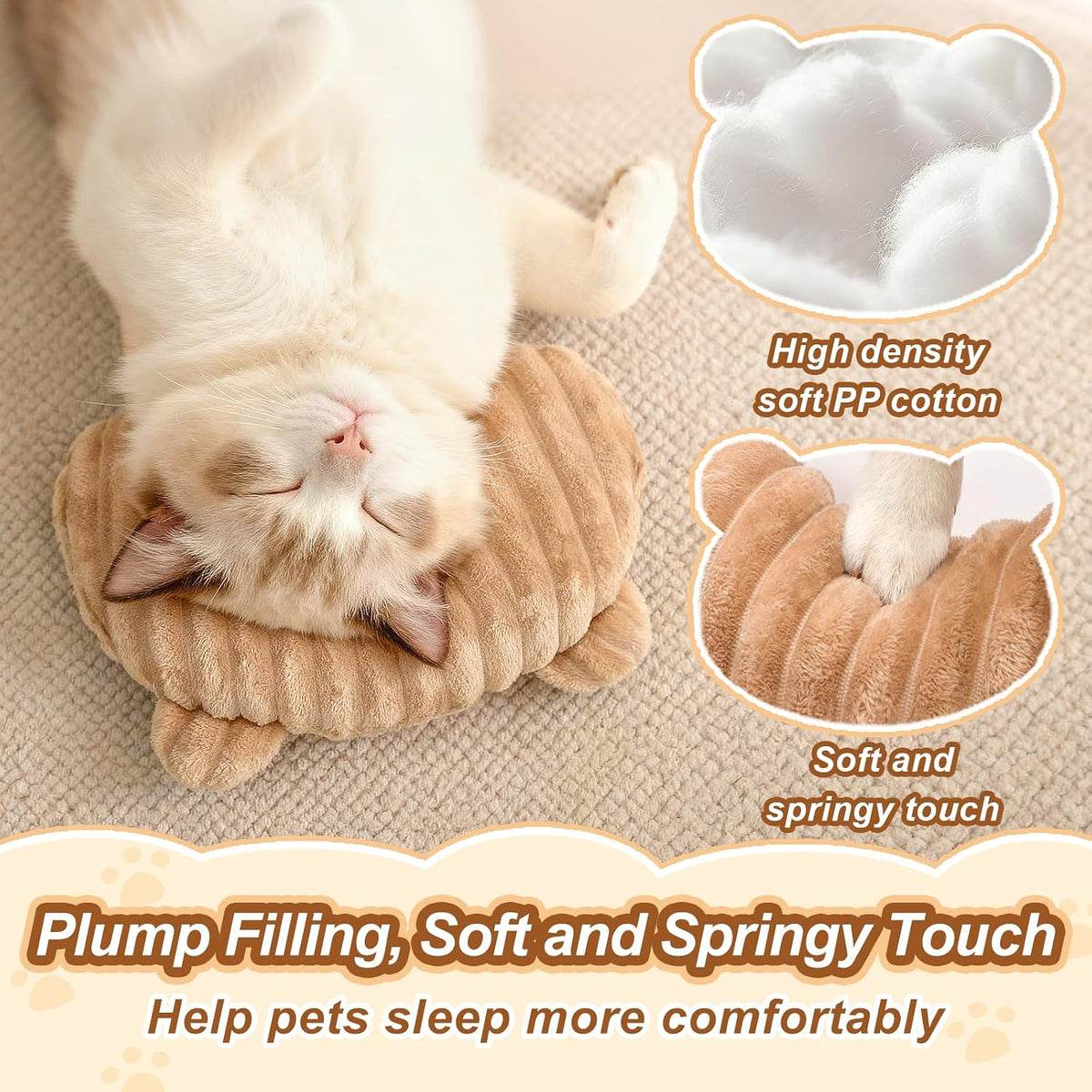 Dog Calming Pillow, Soft and Neck-Friendly - Medium ( 11" × 8" ) / Coffee - image 3