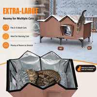 Outdoor Heated Cat House for Outside - Tan / XXL - image 4