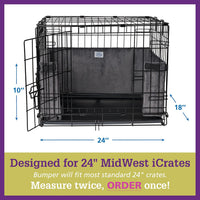 Pet Dreams Dog Crate Bumper - 24.0"L x 18.0"W x 10.0"H / Graphite Grey - image 3