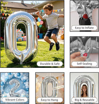 40 Inch Gold Number 1 Balloon - Silver Balloon / 40 Inch Number 3 - image 4