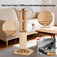 Odoland 34 Inch Cat Scratching Post for Large Cats with 4 Interactive - image 3