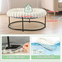 Sunhoo Elevated Cat Bed for Indoor Cats Raised Kitten Hammock Large - White - image 4