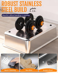Powools Stainless Steel Enclosed Cat Litter Box - 17.1" x 13.2" x 15" - image 2
