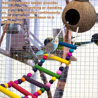 PINVNBY Coconut Bird Nest Hut with Ladder - Color ladder - image 4