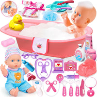 Baby Doll Toys Set, 24PCS Dolls Care Toy Playset for Girls 3-8 Pretend Play – Fun for Kids & Family - 29 Pcs