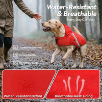 VIVAGLORY Dog Raincoat Wetoff Dog Rain Coat, XS - Red / L (26"-30" chest girth) - image 2