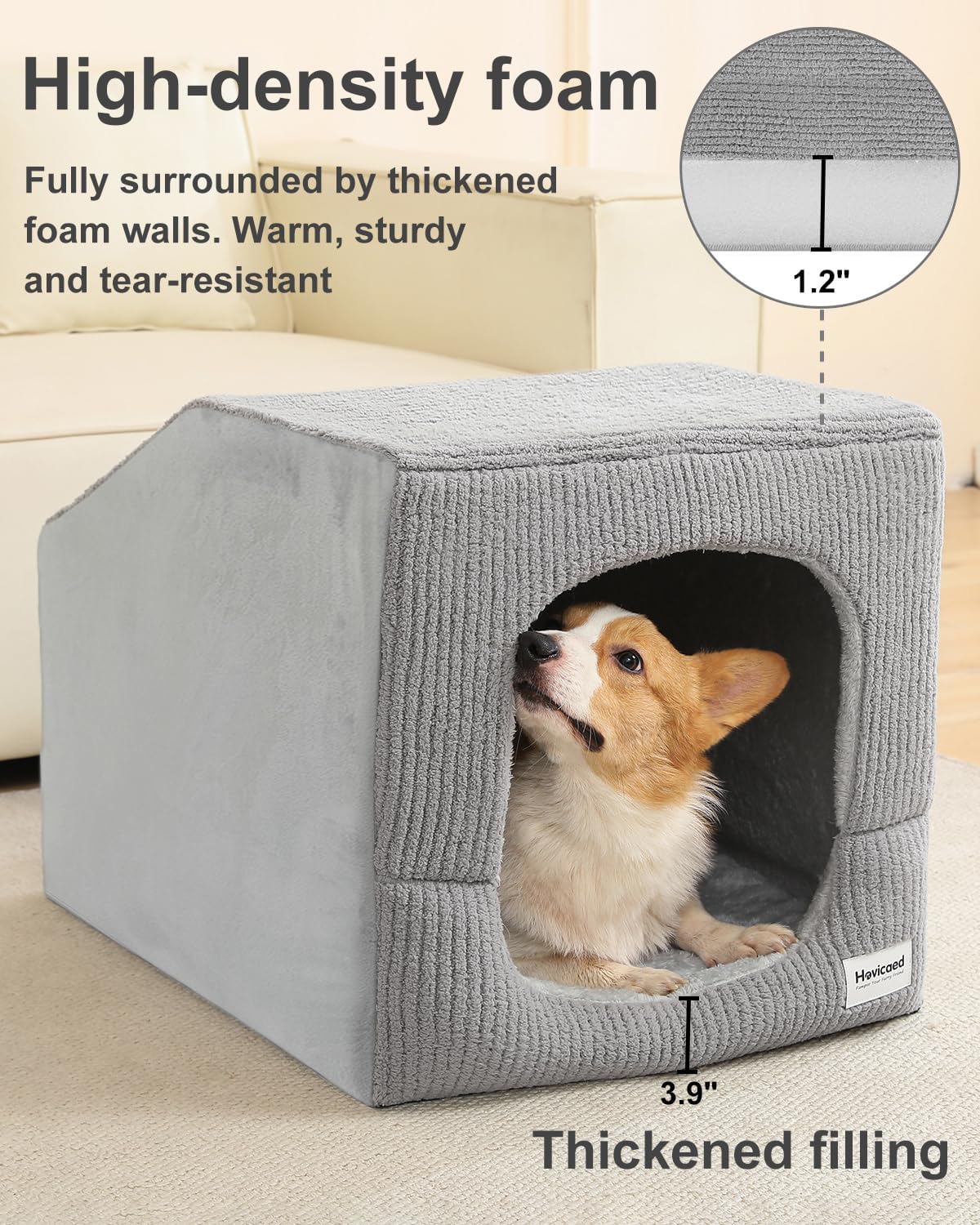 Hovicaed Indoor Dog House Small Sized Dog Tent with Dog Cave Bed - Large (26"L x 20"W x 20"Th) - image 4