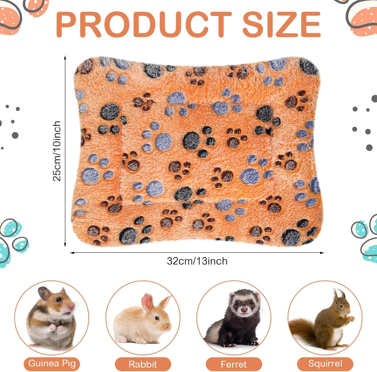 Haull 4 Pcs Waterproof Guinea Pig Bedding Mat, 13 x 10 - Paw / 13 x 10 Inch - image 3