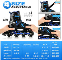 2PM SPORTS Adjustable Inline Skates for Kids, Youth and Adults – Fun for Kids & Family - C Blue / Small - Little Kid (9C-12C US) - image 3