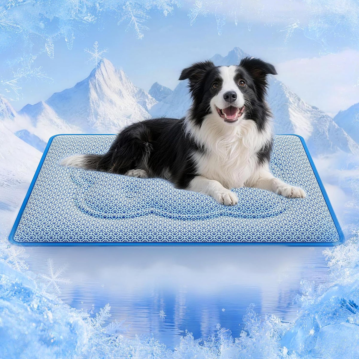 Dog Cooling Mat, Thick Cooling Mat for Extra Large Dogs with PCM & Thermochromic Tech, Dual-Sided - Large