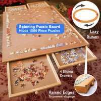 Bits and Pieces The Original Puzzle Board with Drawers - 35" x 26" - 1500 Piece / With Spinner - image 3