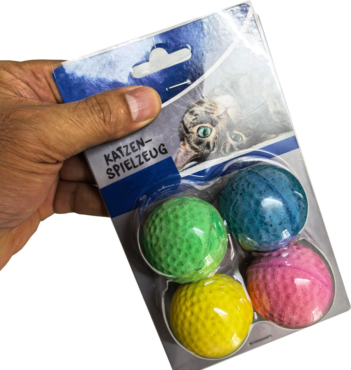 Cat Foam Ball Cat Sponge Ball Toy Soccer Toy – Essentials for Cats - 4 Pack Mixed - image 2