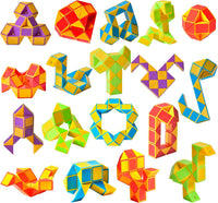 Snake Cube Puzzle, 18 Pack Yellow Party Favors for Kids – Fun for Kids & Family - Yellow