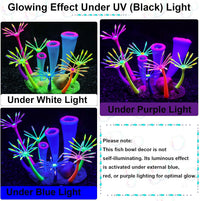 2pcs Silicone Glowing Effect Aquarium Fish Tank Decorations - Purple - image 4