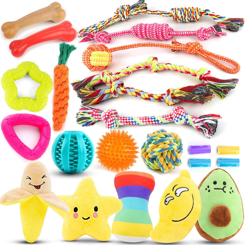 LOYEE Dog Squeaky Toys 8 Pack - 23 Pack Plush Squeaky Toys
