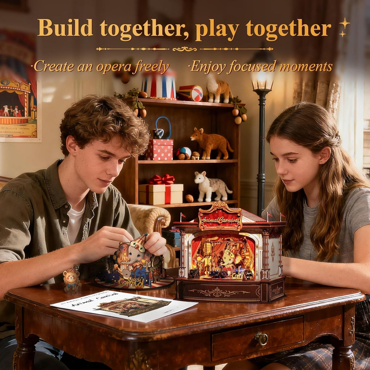 CUTEBEE 3D Wooden Puzzle for Adults - Animal Carnival - image 2