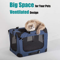Extra Large Cat Carrier Soft Sided - Blue / without curtain - image 2