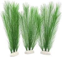 BEGONDIS Aquarium Decorations 3Pcs Fish Tank Artificial Green Water Plants Made of Silk Fabrics Plastic