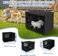 X-ZONE PET Dog Crate Cover Waterproof Kennel Cover - 48.4"L x 30.3"W x 32.3"H / Black with Window - image 4