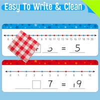 SpriteGru number line dry erase boards with 0-10 and 0-20 lines and colorful star print - view 13