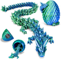 3D Printed Dragon Egg, Mystery Articulated Crystal Dragon Egg Fidget Toys, 3D Print Surprise - Laser Green