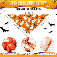 Amylove 120 Pcs Halloween Dog Bandanas Bulk Holiday Triangle Dog Pack Puppy Kerchief Bandana Adjustable Pet Scarf for Pet Cat Costume Accessories Decor(Skeleton)