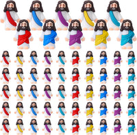 Bememo 50 pack little Jesus figurines in red, blue, purple, yellow and cyan