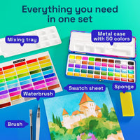 ARTISTRO 100 Watercolor Paint Set with Palette & Brushes for Adults - 50 - image 2