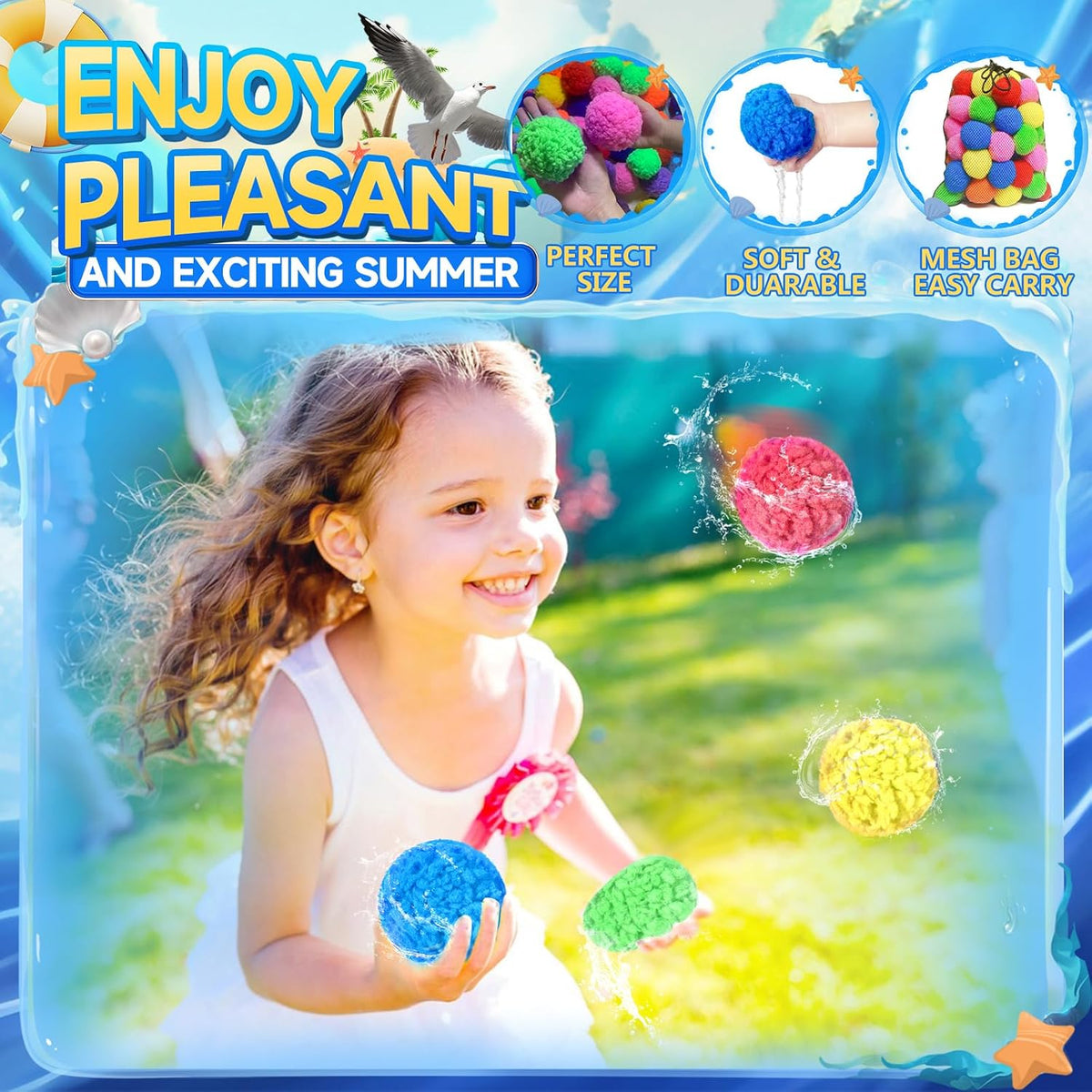 90 Pcs Reusable Water Sponge Balls - image 3