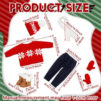 Bencailor Christmas doll clothes for 18 inch dolls in red and white cowgirl style with hat and boots - view 31