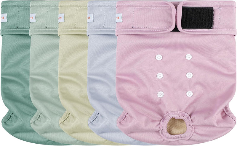 Langsprit Female Dog Diapers for Doggie Puppy - Pastel Colors / X-Large / 5