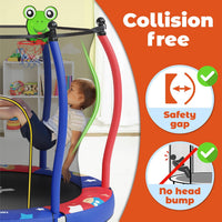 Happin 55’’ Trampoline for kids Safety Enclosure - Blue-Red / Classic - image 2