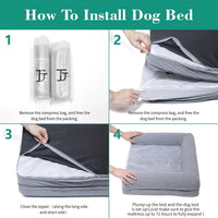 Orthopedic Dog Beds for Large Dogs - L(36x27x6.5)Inches / Grey - image 3