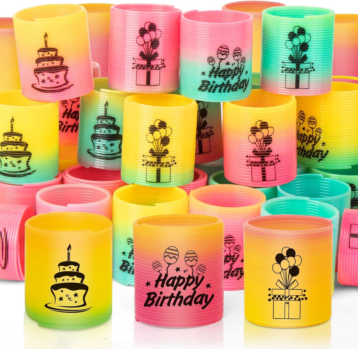 CLEVERZONE 36 Packs Spring Rainbow Magic Fidget Stress Coil Mini - Birthday - image 4