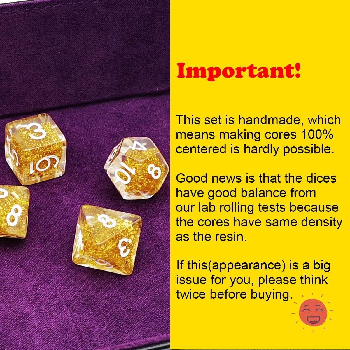 Haxtec Light Green DND Dice Set - Gold - image 2