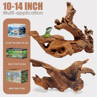 Natural Aquarium Driftwood for Fish Tank Reptile Terrariums Decor – Essentials for Fish - Mopani Driftwood 10 to 14 Inch (Pack of 2) - image 2