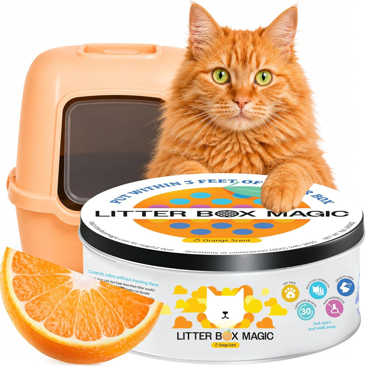 Litter Box Magic Cat Litter Deodorizer Gel, Fresh Scent - Orange / 16 Fl Oz (Pack of 1)