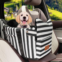 Console Dog Car Seat for Small Dogs to – Essentials for Dogs - Black and White / Small