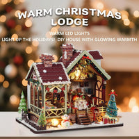 OZJAY Warm Christmas Lodge miniature house kit for adults with LED lights - view 17