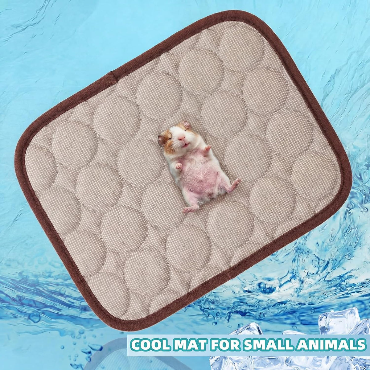 Jetec 3 Pcs Guinea Pig Beds, Fleece Small Animal Mats - Ice Silk / Summer / Brown - image 3
